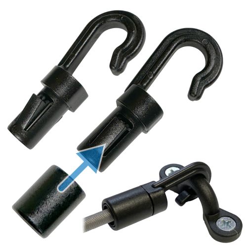 1/4" • Bungee Cord Hook/No Locking Tongue